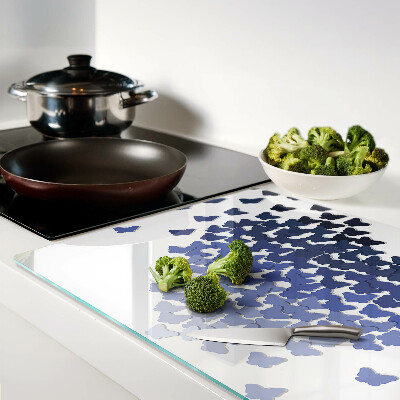Glass kitchen board Heart motif with butterflies