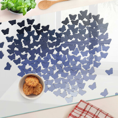 Glass kitchen board Heart motif with butterflies