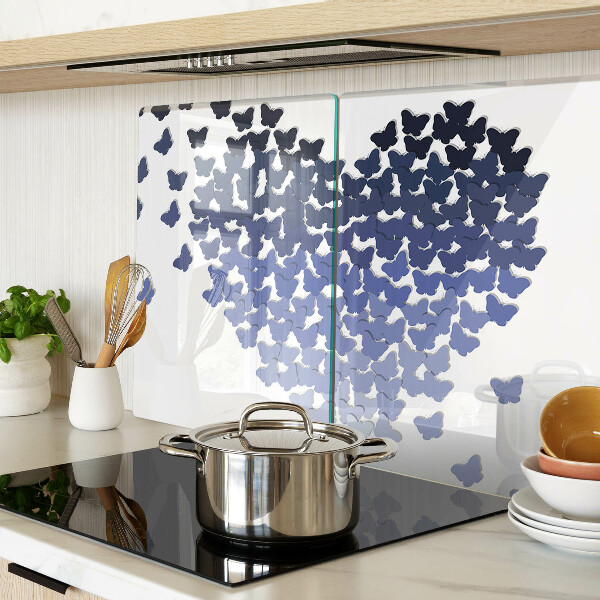 Glass kitchen board Heart motif with butterflies