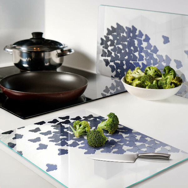 Glass kitchen board Heart motif with butterflies