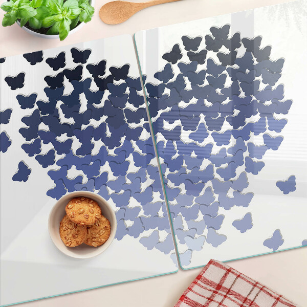 Glass kitchen board Heart motif with butterflies