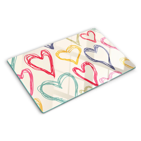 Chopping board Heart in different colors