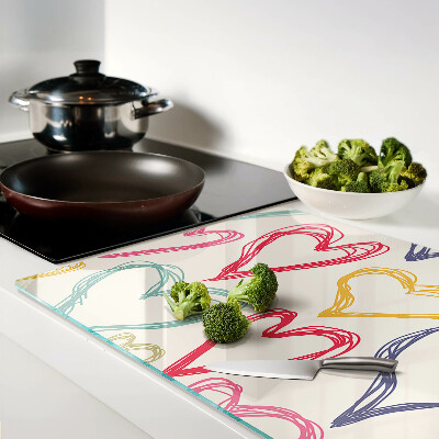 Chopping board Heart in different colors
