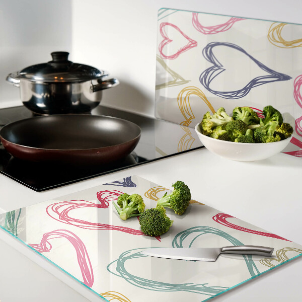 Chopping board Heart in different colors