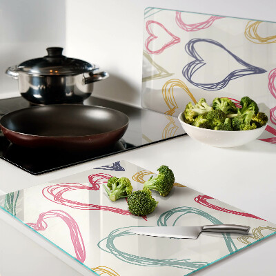 Chopping board Heart in different colors