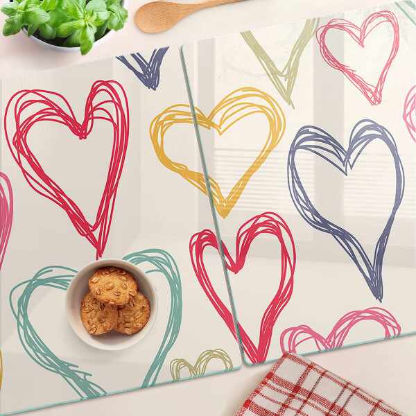 Chopping board Heart in different colors
