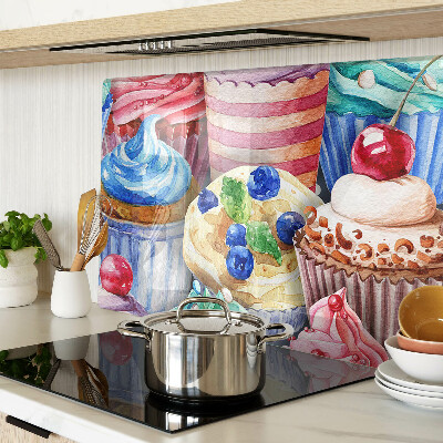 Cutting board Cupcakes and colorful pastries