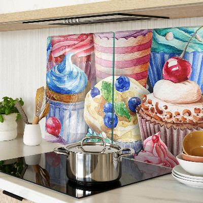 Cutting board Cupcakes and colorful pastries
