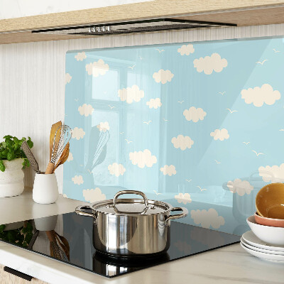 Glass chopping board Clouds in the sky