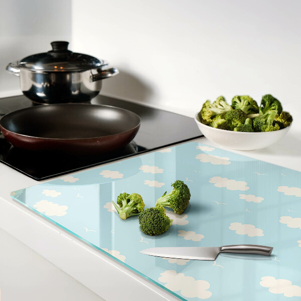Glass chopping board Clouds in the sky