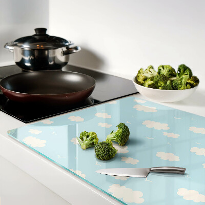 Glass chopping board Clouds in the sky
