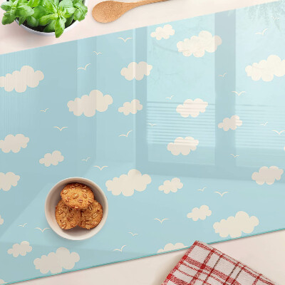 Glass chopping board Clouds in the sky