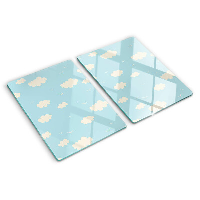 Glass chopping board Clouds in the sky
