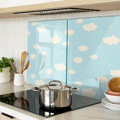 Glass chopping board Clouds in the sky