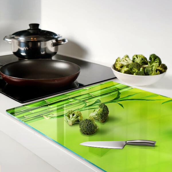 Chopping board Bamboo on a green background