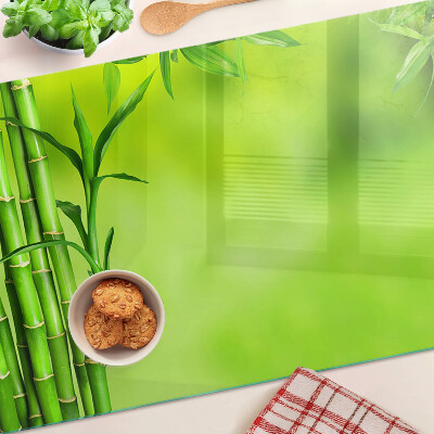 Chopping board Bamboo on a green background