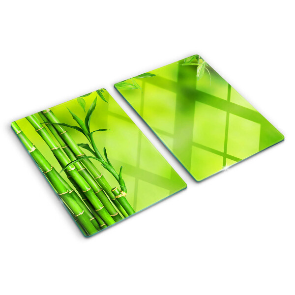 Chopping board Bamboo on a green background
