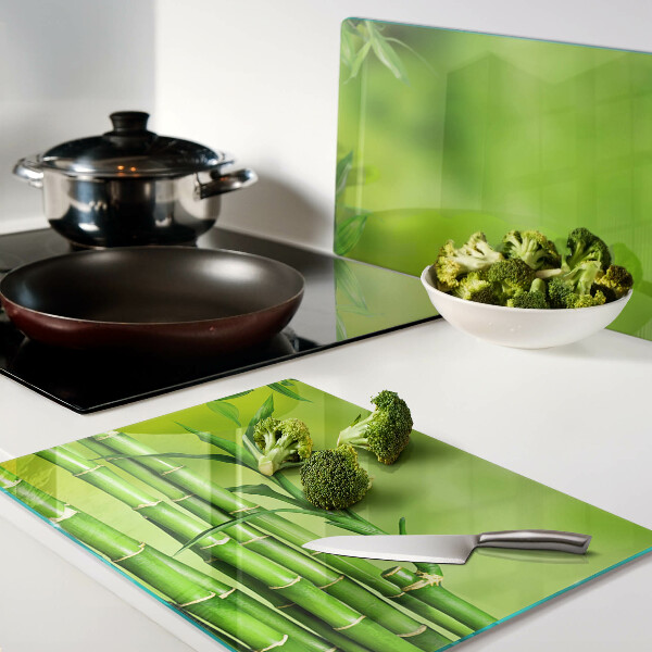 Chopping board Bamboo on a green background