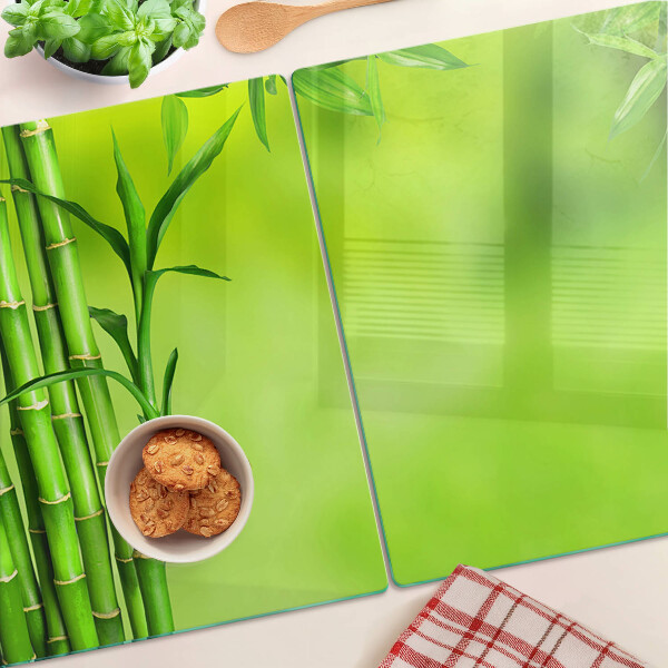 Chopping board Bamboo on a green background
