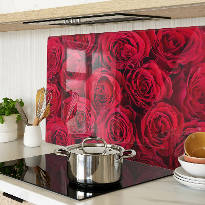 Glass chopping board Red roses