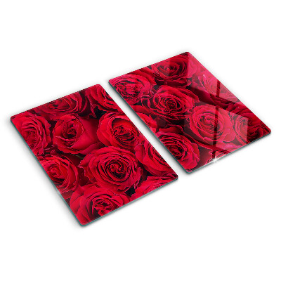 Glass chopping board Red roses