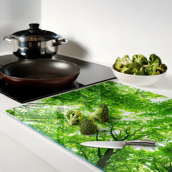Chopping board glass Forests and green trees