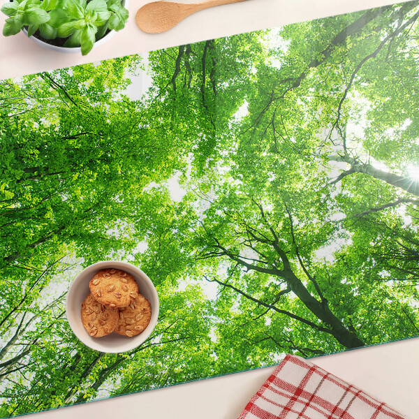 Chopping board glass Forests and green trees