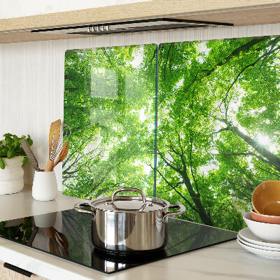 Chopping board glass Forests and green trees
