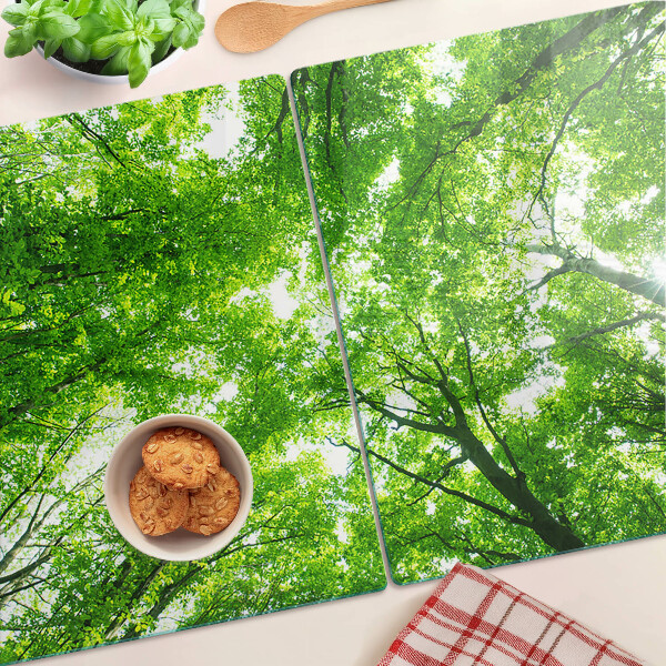 Chopping board glass Forests and green trees