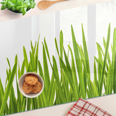 Glass kitchen board Green grass