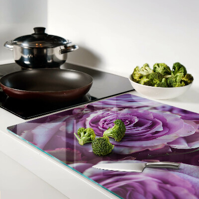 Glass chopping board Roses in shades of purple