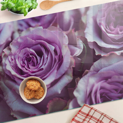 Glass chopping board Roses in shades of purple