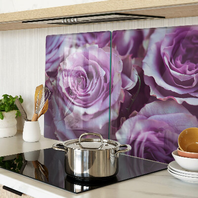 Glass chopping board Roses in shades of purple