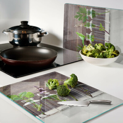 Glass cutting board Plants in bottles