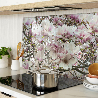 Glass kitchen board Magnolia flowers