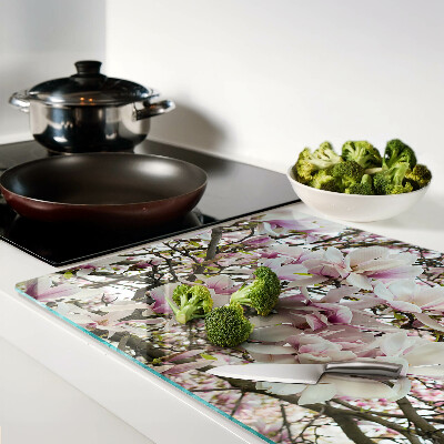 Glass kitchen board Magnolia flowers