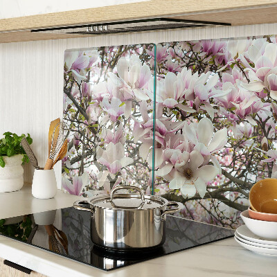 Glass kitchen board Magnolia flowers