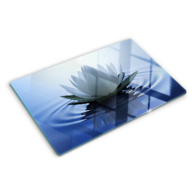Cutting board Water lily on the water background