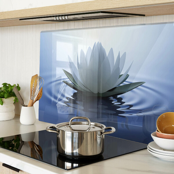 Cutting board Water lily on the water background