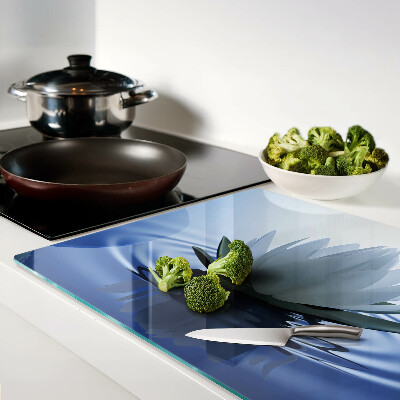 Cutting board Water lily on the water background