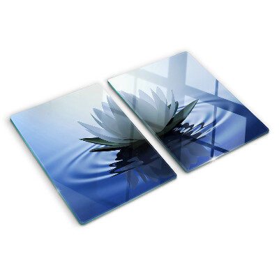 Cutting board Water lily on the water background