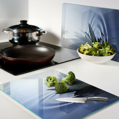 Cutting board Water lily on the water background