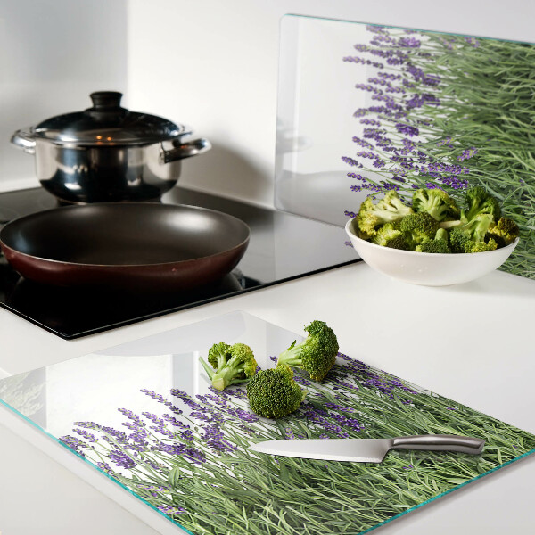 Glass chopping board Lavender field in the sun