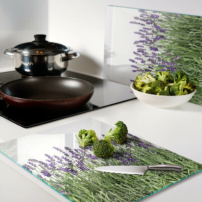 Glass chopping board Lavender field in the sun