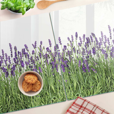 Glass chopping board Lavender field in the sun