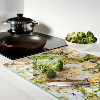 Cutting board Flowers in pastel shades
