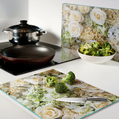 Cutting board Flowers in pastel shades