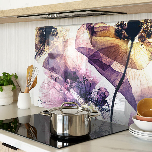 Chopping board Flowers in shades of purple and yellow