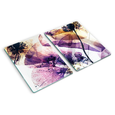 Chopping board Flowers in shades of purple and yellow
