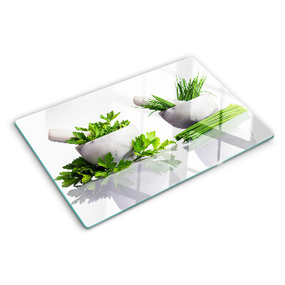 Chopping board Herbs in pots
